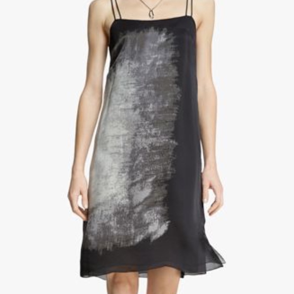 Halston Heritage Printed Silk Georgette Dress 12 - Picture 6 of 6